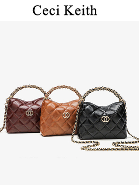 香港女包cecilKeith2025新小香风菱格链条包复古饭盒包斜挎手提包