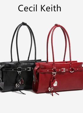 CHARIC&KROSS2026新腋下包油蜡皮小众铂金单肩法棍包婚庆新娘包女