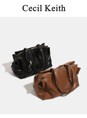 香港cecilKeith卢昱晓同款复古托特包女高级感大容量通勤手提包女