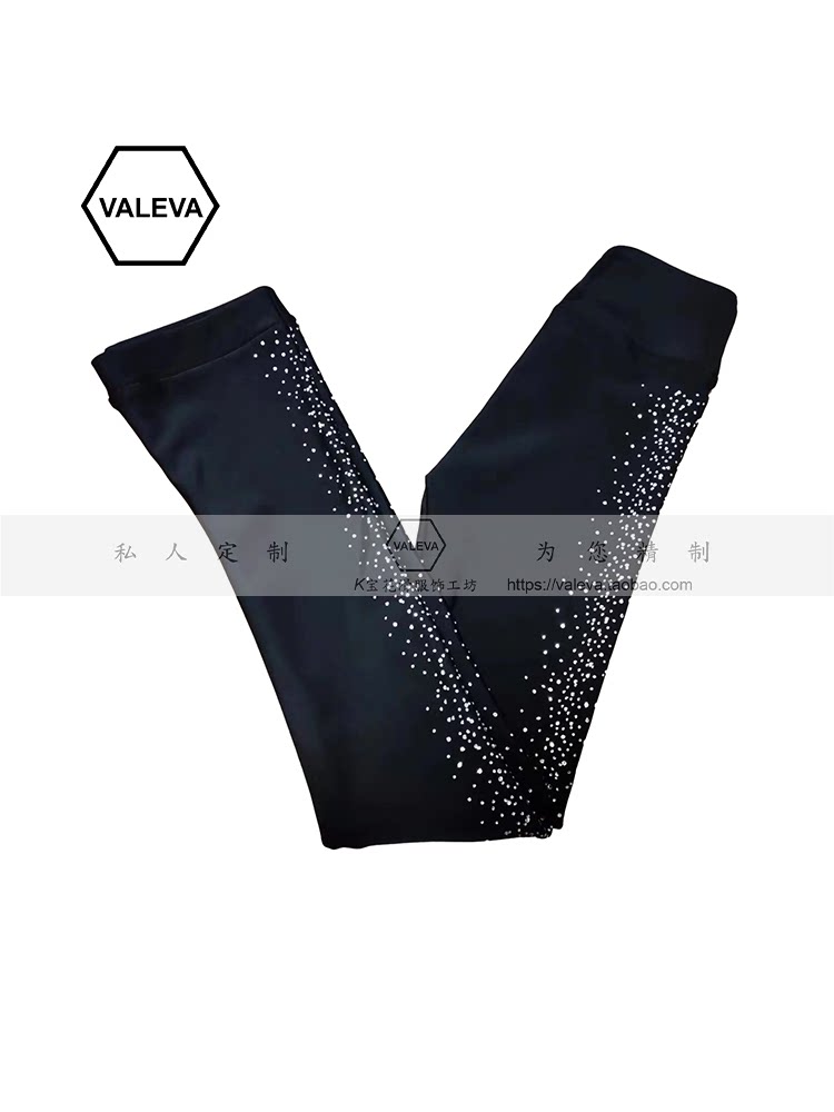 VALEVA花样滑冰服包邮侧面烫钻图片