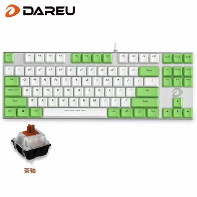 DAREU 达尔优游戏机械键盘黑青轴有线87/108键电竞家用办公小键盘