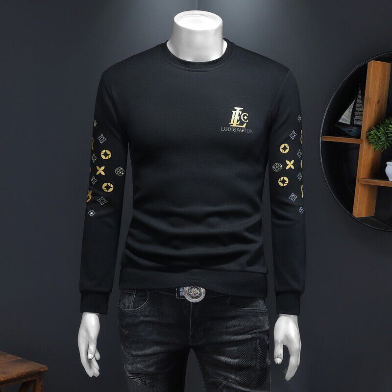 2025假模四季款男士圆领潮流刺绣时尚卫衣QT6012AFD1008Y-P125，男装卫衣，钱塘6012-1(原3012-1)