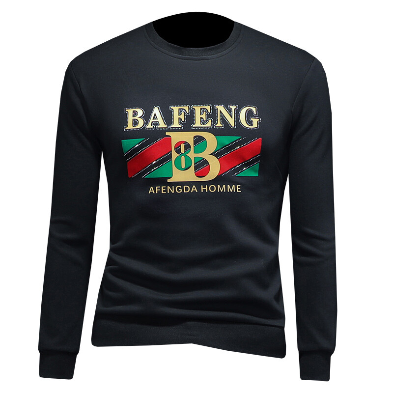 2025假模四季款男士圆领潮流刺绣时尚卫衣QT6012AFD1018Y-P125,男装卫衣,钱塘6012-1(原3012-1)