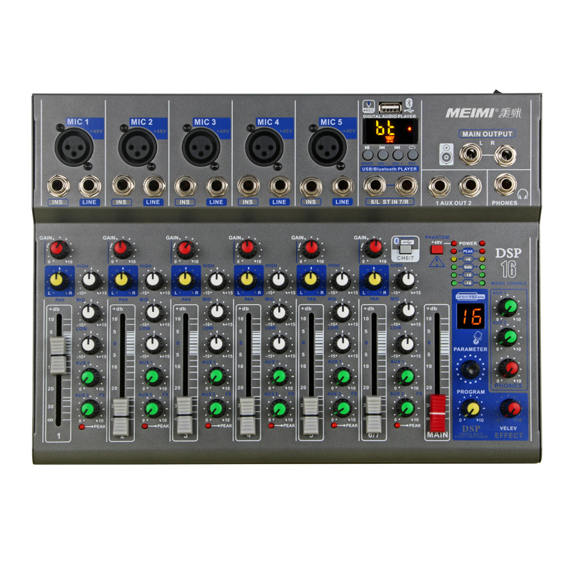 路直播调音台美咪电脑16MR4蓝牙乐器录音路7小U盘录音混响