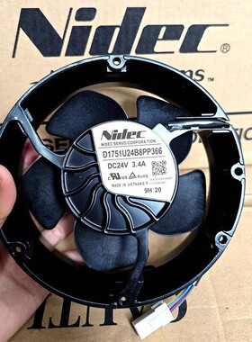 Nidec D1751U24B8PP366/363/377 ABB580/880变频器风扇 24V 3.4A