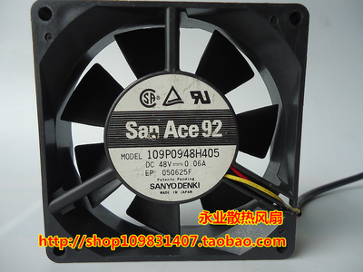 三洋SanAce92 109P0948H405 48V 0.06A 9225 9CM 工控变频器风扇