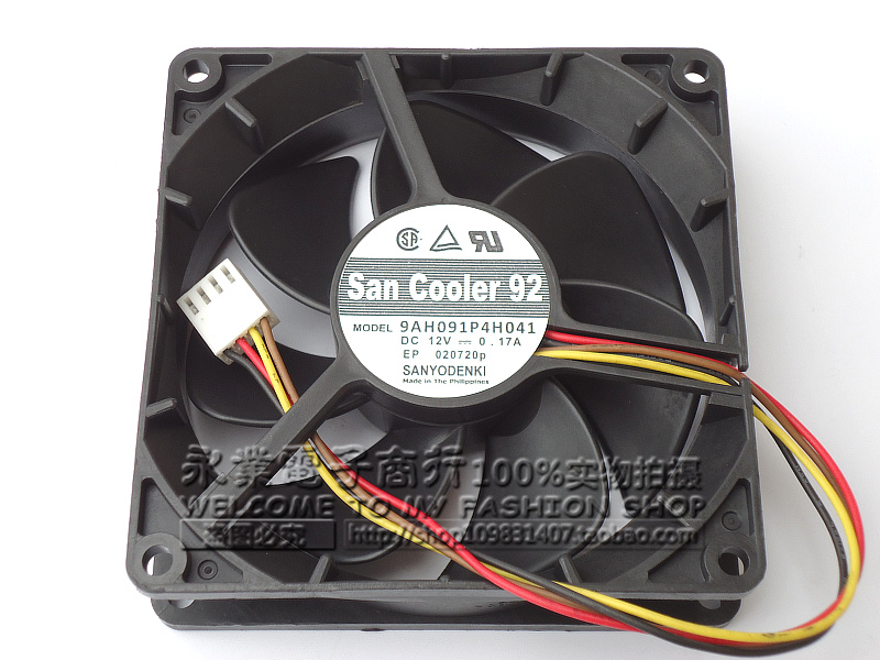 三洋 9AH0912P4H041 9025 12V 0.17A 9CM PWM控速 静音 机箱风扇