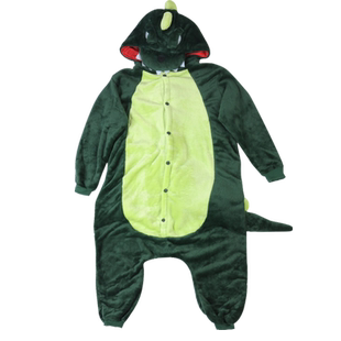 小恐龙连体睡衣春秋男女成年情侣纯棉宽松卡通动漫动物大码家居服