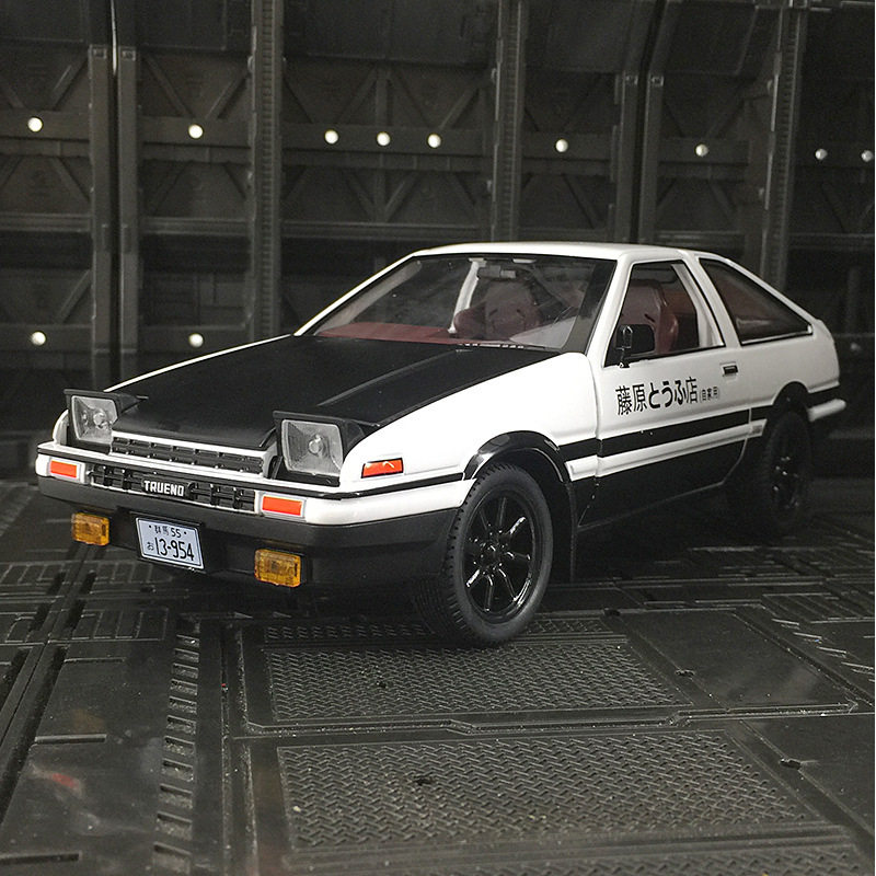 建元AE86豆腐车仿真合金车模男孩小汽车开门声光回力玩具模型摆件