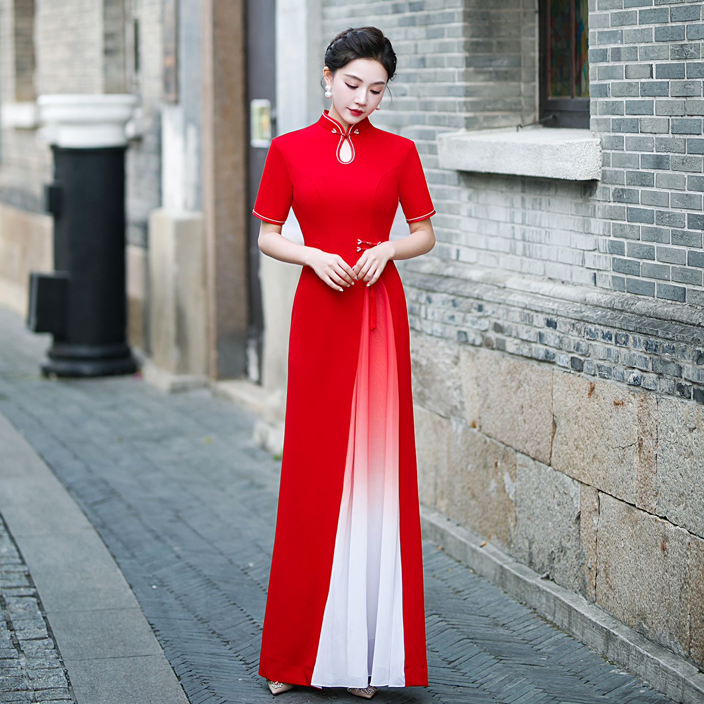 走秀旗袍演出服礼服舞台表演旗袍