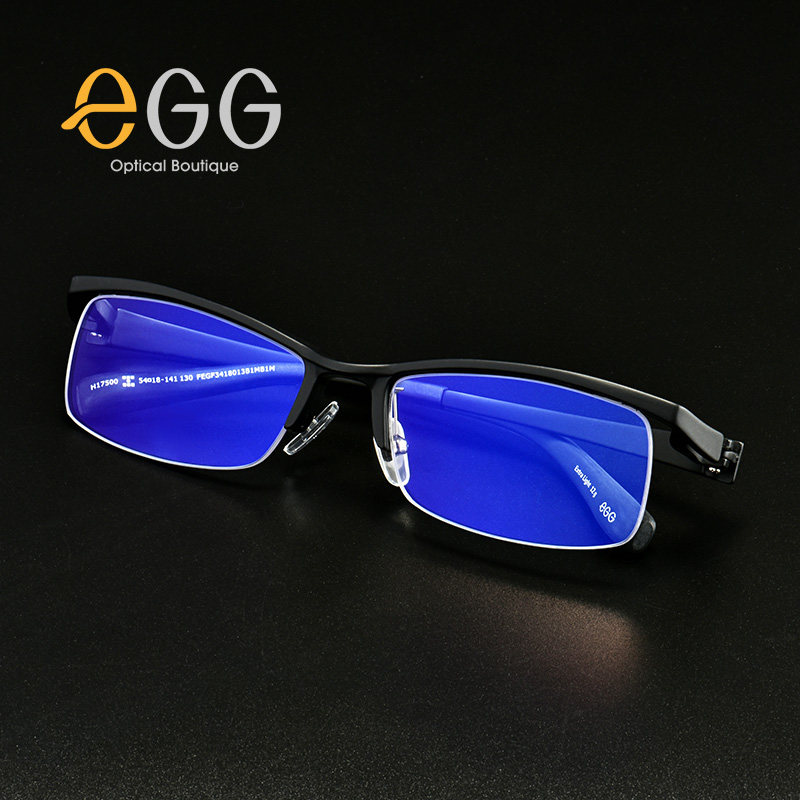 egg防蓝光防辐射眼镜男 半框超轻电脑手机电竞护目缓解疲劳平光镜