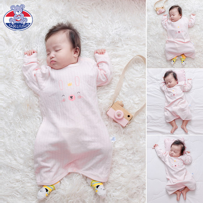 宝宝睡衣婴儿睡袍儿童防踢被纯棉薄款