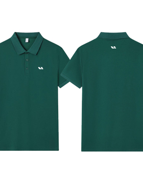 适用理想工作服4S店工装夏季短袖T恤男女翻领POLO衫墨绿色新能源