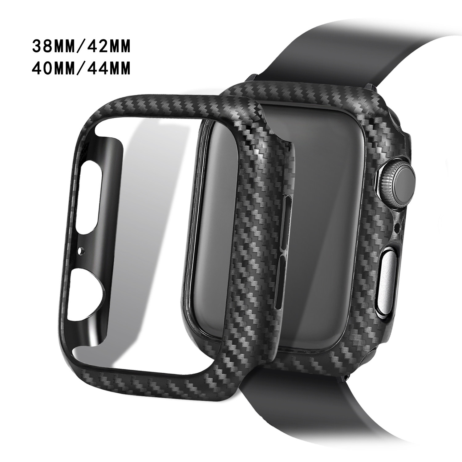 适用苹果手表带iwatch987代6SE2保护套碳纤维纹轻薄防摔5/4/3硬壳高性价比高么？