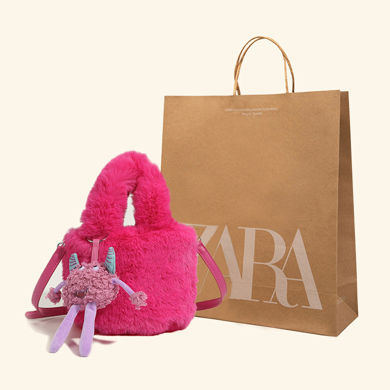 可爱毛绒毛茸茸包包女包高级感小众少女水桶包毛毛斜挎包