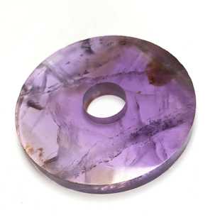 海外回流高古战汉老水晶紫水晶璧吊坠