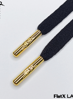 FlatX金属头扁鞋带160cm AF1 AJ1高帮篮球鞋板鞋适用 黑色+金色