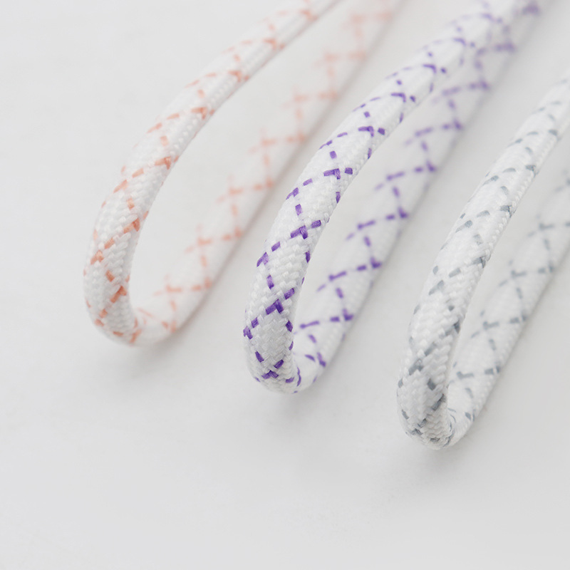 百搭十字纹双色鞋带6mm粗圆弗莱