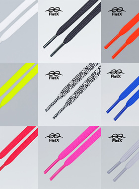 FlatX正品6mm双层扁鞋带窄细Air Zoom飞马38登月赤足跑鞋黑白灰色