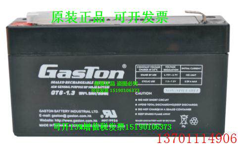 GasTon蓄电池GT6-1.3(6V1.3AH/20HR)医疗设备 精密仪器 铅酸 电瓶