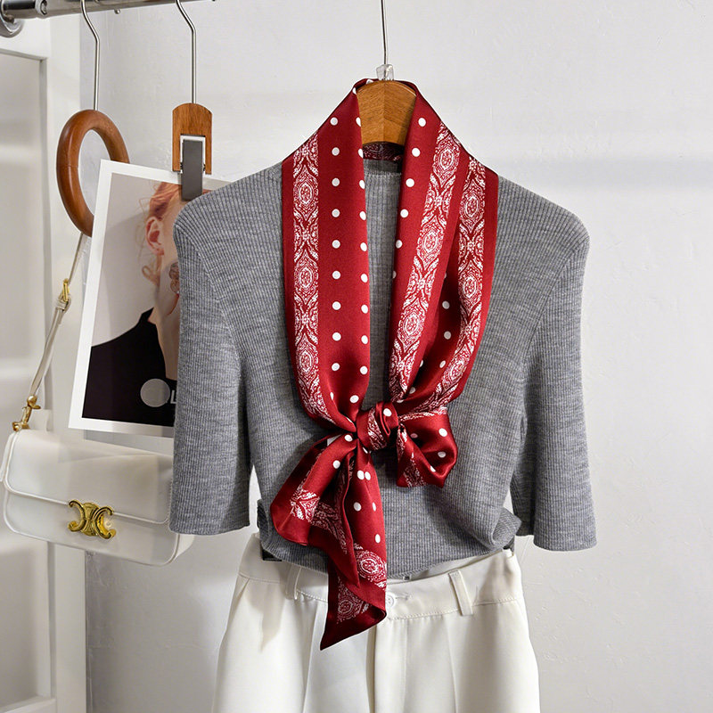 红色真丝丝巾女士复古长条高级感波点围巾妈妈高端本命年新年过年,服饰配件/皮带/帽子/围巾,围巾/丝巾/披肩,淘宝优惠券,粉丝福利购,淘宝优惠卷