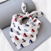 薄款 儿童丝巾婴儿小方巾宝秋季 三角围巾护颈防风围脖纱巾男孩冬季