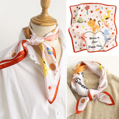 儿童丝巾小方巾女真丝围巾纱巾宝宝婴儿春季 围脖 春秋防风春秋薄款