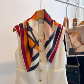 真丝羊毛围巾丝巾小方巾女士秋冬季 羊绒系脖高级感高端大气上档次