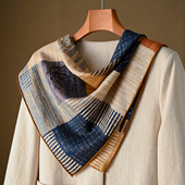 真丝羊毛丝巾妈妈款 高级感羊绒三角围巾女士小方巾高端薄秋冬系脖