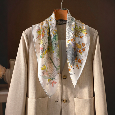 真丝羊毛丝巾小方巾女2025新款系脖高级感羊绒围巾时尚洋气高档