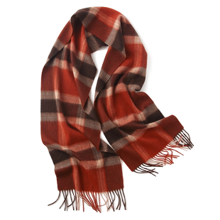 红色纯山羊绒围巾女款2025新款冬季 100羊毛圣诞节小礼物本命年的