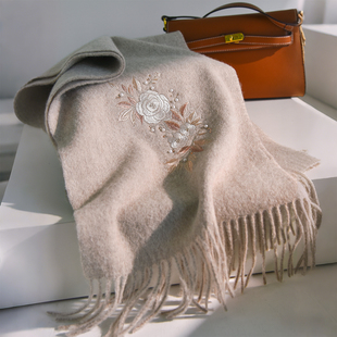 羊毛围巾羊绒送妈妈中老年人奶奶长辈女士冬季生日的母亲礼物实用