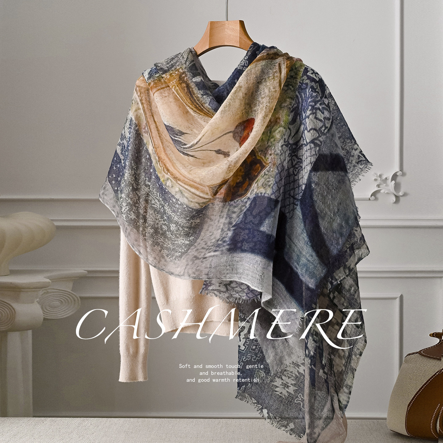 纯山羊绒围巾女士2026新款春季轻薄款 100轻奢高级感高端披肩春秋