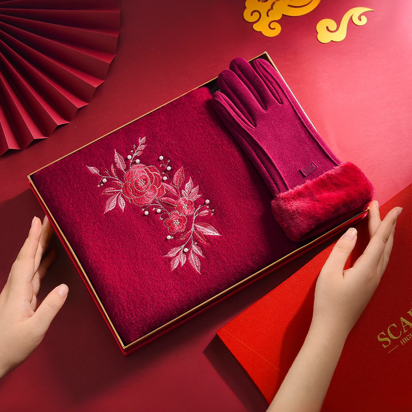 红色羊毛围巾手套礼盒送妈妈长辈2026马本命年生日实用的礼物羊绒,服饰配件/皮带/帽子/围巾,围巾/丝巾/披肩,淘宝优惠券,粉丝福利购,淘宝优惠卷