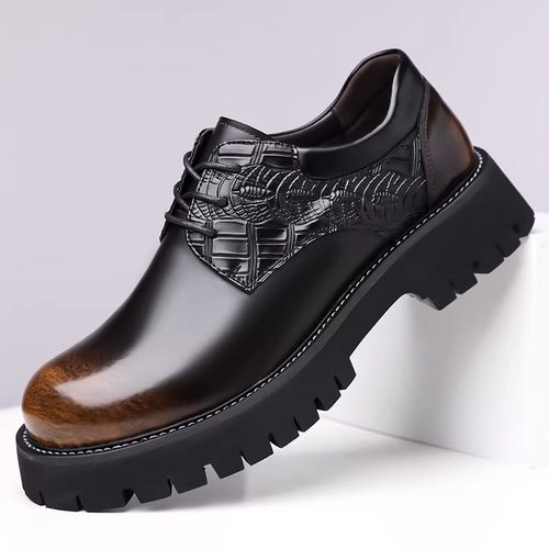 英伦复古男士厚底防滑德比鞋