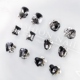 爆款 K9钻石黑成品美甲堆钻大号超闪歪心长方肥方镶珍珠指甲装 饰