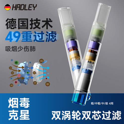 德国双芯软嘴烟嘴吸烟少黑肺