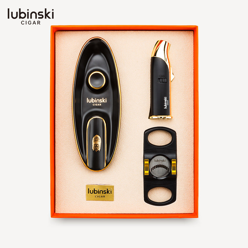 雪茄剪刀钳子套组雪夹剪套装打火机一体v口打孔器三合一工具便携