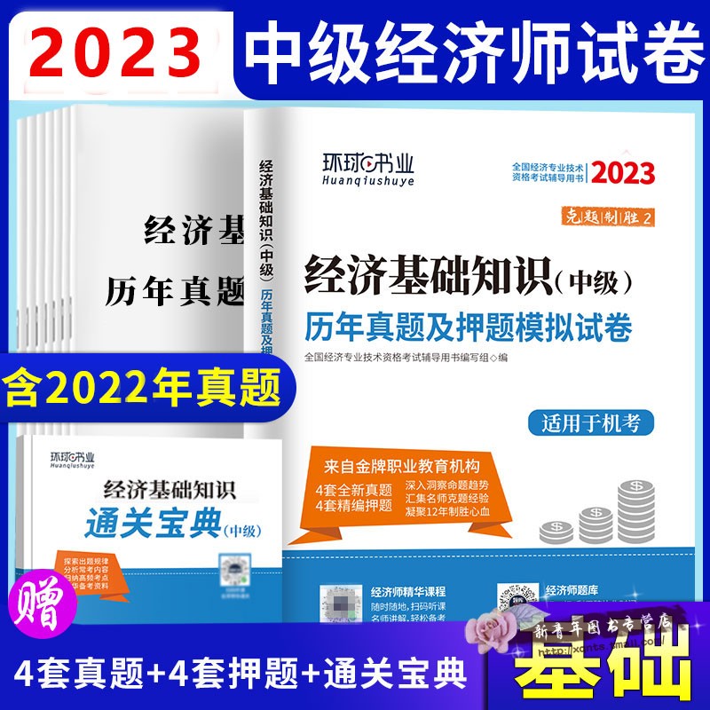 新版】环球中级经济师2023教材配套经济基础知识历年真题及押题模拟试卷(中级)全国职称经济专业技术资格考试辅导用书赠送通关宝典-封面