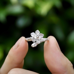 阿林的饰界手工原创茉莉莫离999纯银戒指纯银