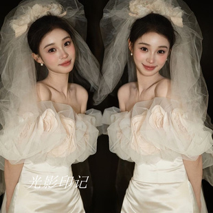 影楼个人肖像照写真甜美风少女氛围感抹胸裙艺术照写真摄影服 新款