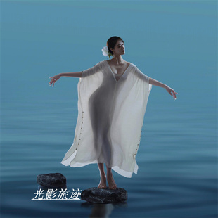 影楼古典希腊风泰国度假海边拍照连衣裙白色氛围感三亚风少女写真