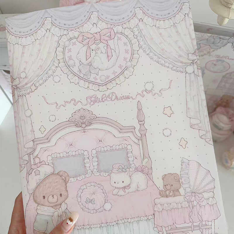 소녀의 꿈 오리지널 베이비 룸 정보 책자 계약 폴더 보관 귀여운 소녀 A4 학생 시험지 정리