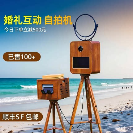 photobooth婚礼互动拍照机拍立得大头贴机器自助拍照一体机自拍机