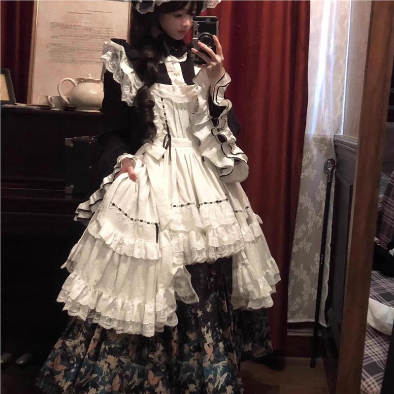 汉洋折衷汉服女明制交领琵琶袖马面裙洛丽塔lolita裙华丽大小姐装