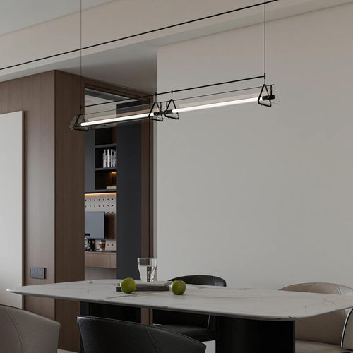 意式极简餐厅吊灯设计师款酒店前台吧台茶室咖啡厅收银台长条吊灯