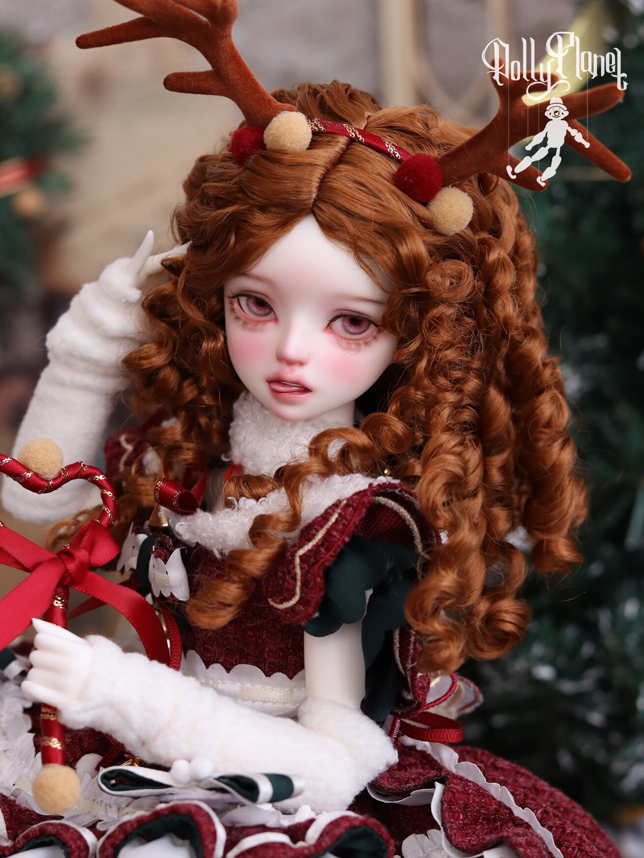 1/4 BJD Faux Mohair Wig with Vintage Middle Part Curls - Taobao product photo 3