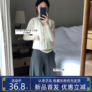 2204 背心开衫 加绒加厚无袖 METWO三明治保暖马甲女2026秋冬新款