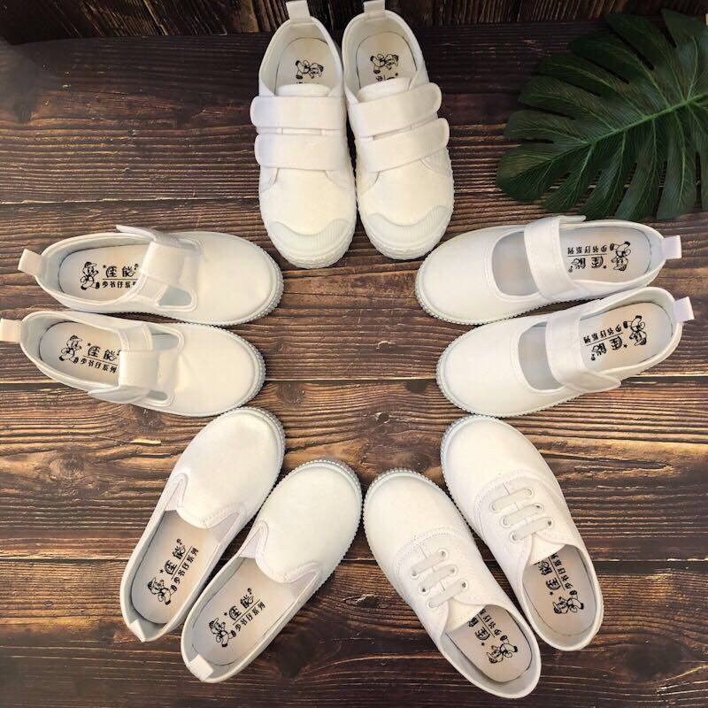 【学校指定】儿童白布鞋幼儿园小白鞋男女童白鞋学生纯白色表演鞋