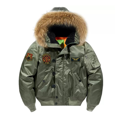 机动战士高达吉翁公国地球联邦刺绣棉服外套男可拆卸毛领N-2B夹克